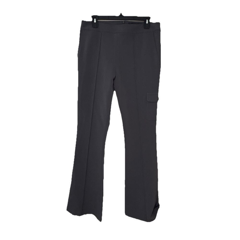 Hilton Hollis Size 8 Miracle Stretch‎ Striped Flare Cargo Pants Gray